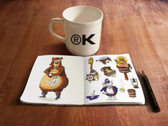 ®K-DESIGNBÜRO Referenzprojekt: Illustration Tiere als Piraten
