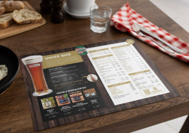 Referenzprojekt: Tischset mit Getränkekarte, Hövels Hausbrauerei