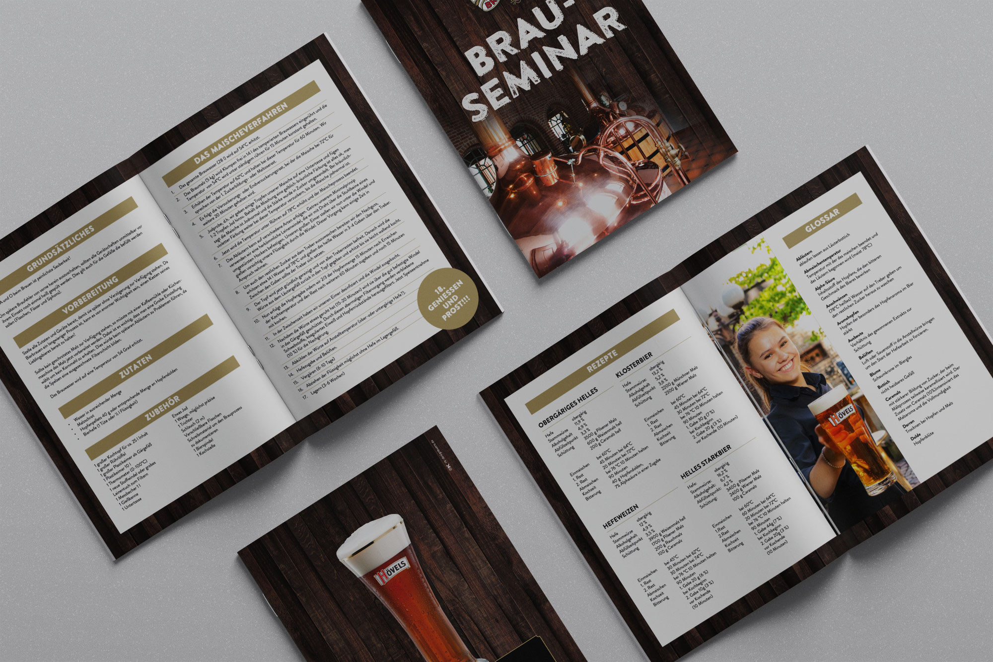®K-DESIGNBÜRO Referenzprojekt: Broschüre Brauseminar (Gastronomie, Restaurant)